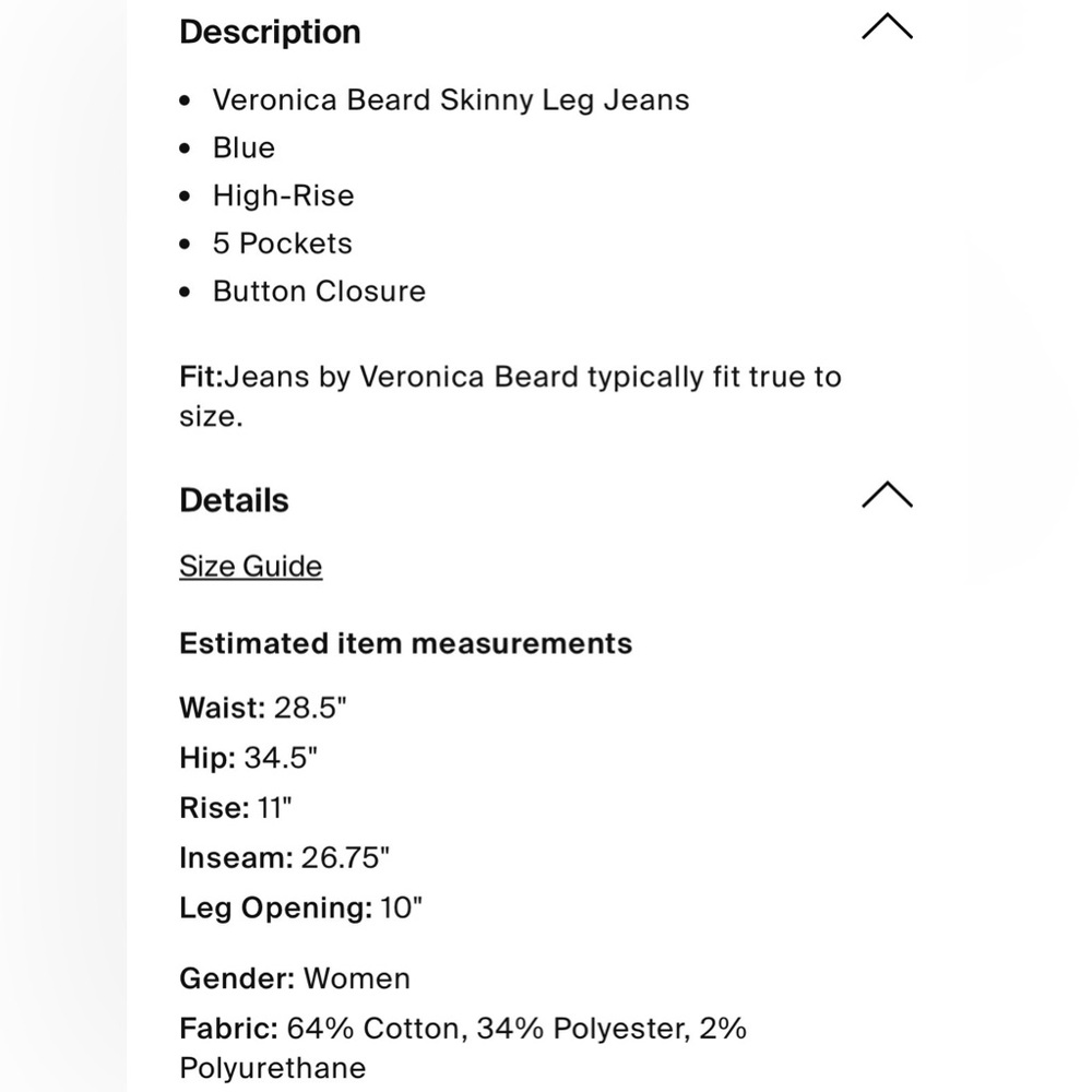 Veronica Beard Indigo Wash Debbie Jeans Size 29 - Picture 5 of 8